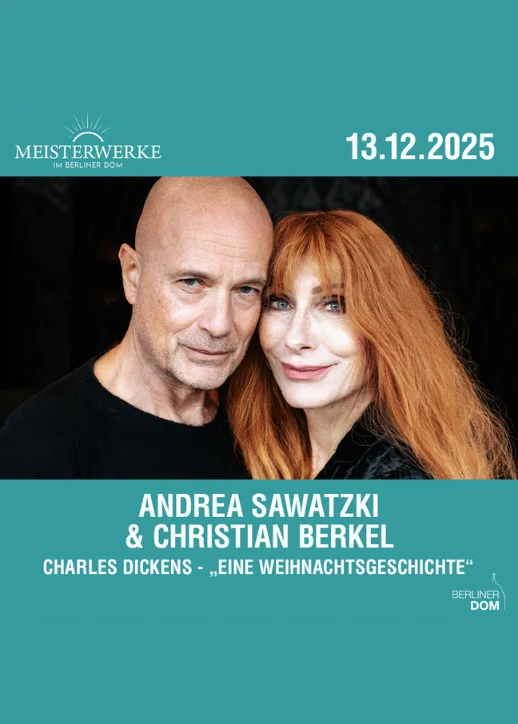 Plakat für die Veranstaltung von Andrea Sawatzki & Christian Berkel.