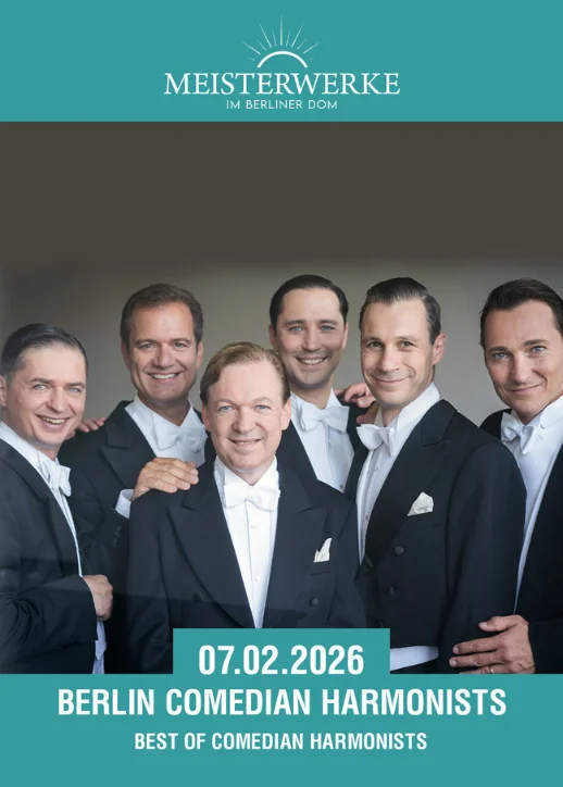 Plakat für die Veranstaltung von Berlin Comedian Harmonists.