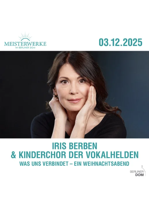Plakat für die Veranstaltung von Iris Berben, dem Kinderchor der Vokalhelden.