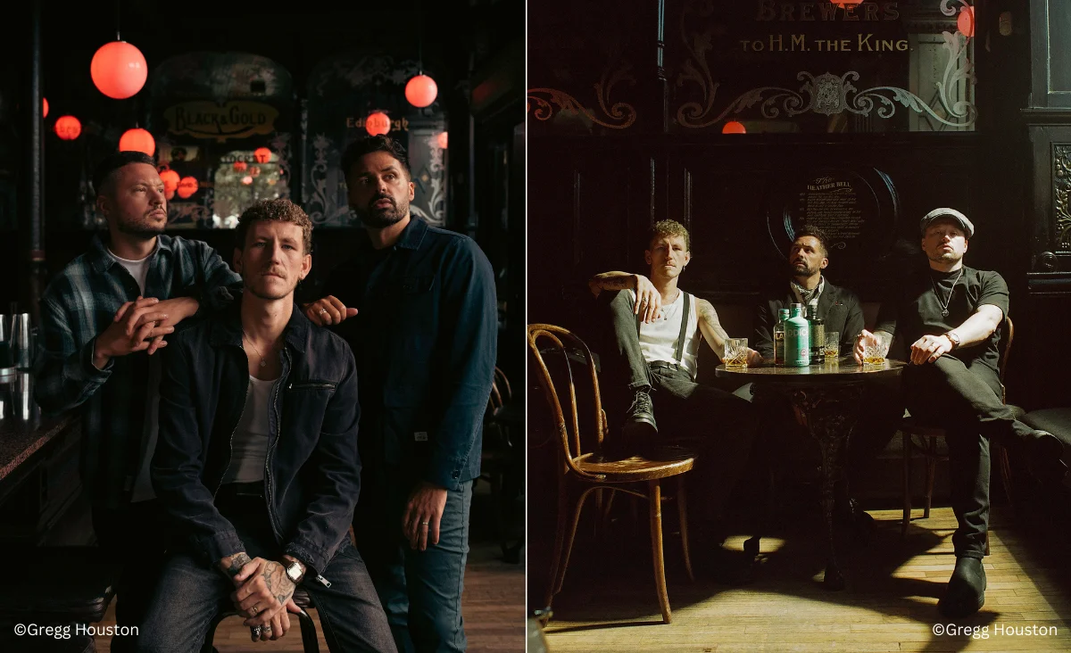 Nathan Evans und die SAINT PHNX Band in Berlin, posieren für ein Foto.