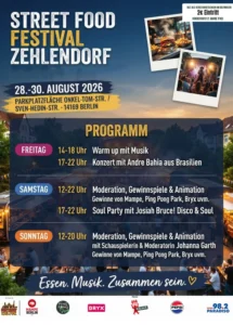 Flyer mit dem Street Food Festival Berlin Programm